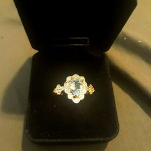 Blue Topaz Ring size 9 Sterling Silver